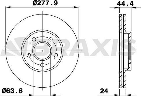 Braxis AE0188 - Спирачен диск vvparts.bg