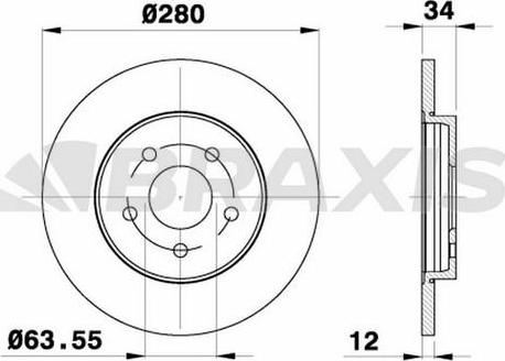 Braxis AE0136 - Спирачен диск vvparts.bg