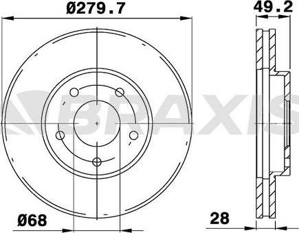 Braxis AE0137 - Спирачен диск vvparts.bg