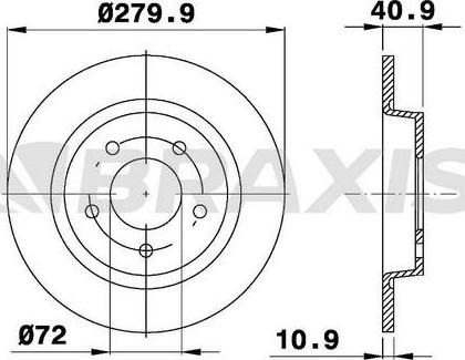 Braxis AE0391 - Спирачен диск vvparts.bg