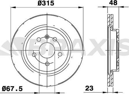 Braxis AE0349 - Спирачен диск vvparts.bg