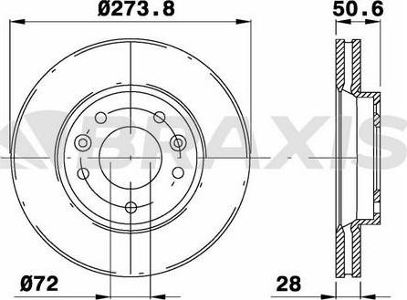 Braxis AE0348 - Спирачен диск vvparts.bg