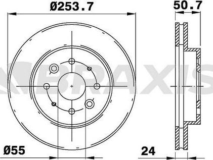 Braxis AE0343 - Спирачен диск vvparts.bg