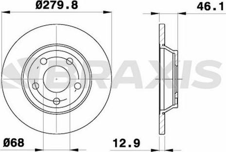 Braxis AE0356 - Спирачен диск vvparts.bg