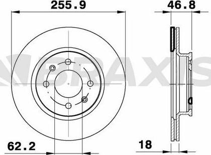 Braxis AE0308 - Спирачен диск vvparts.bg