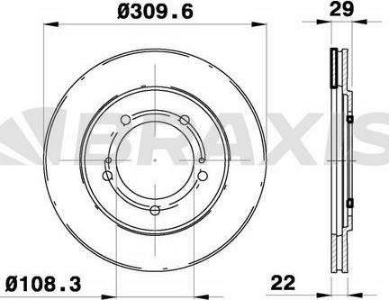 Braxis AE0311 - Спирачен диск vvparts.bg