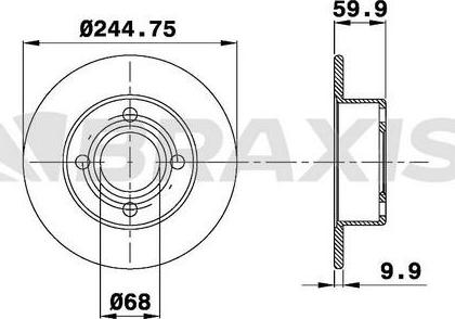 Braxis AE0385 - Спирачен диск vvparts.bg