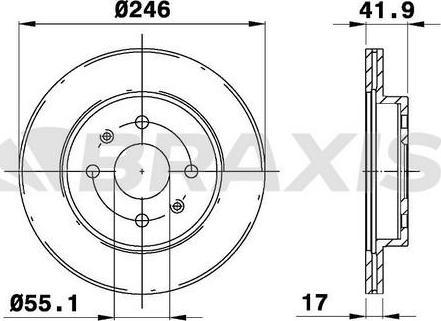 Braxis AE0335 - Спирачен диск vvparts.bg