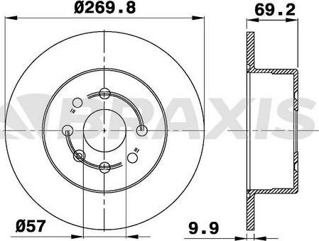 Braxis AE0321 - Спирачен диск vvparts.bg