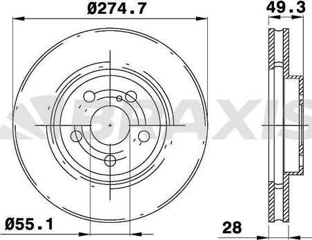 Braxis AE0323 - Спирачен диск vvparts.bg