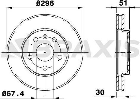 Braxis AE0289 - Спирачен диск vvparts.bg