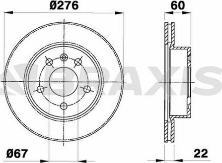 Braxis AE0285 - Спирачен диск vvparts.bg