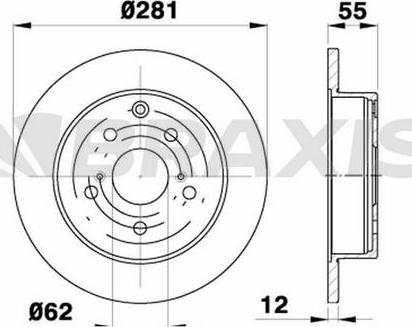 Braxis AE0281 - Спирачен диск vvparts.bg