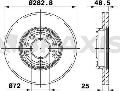 Braxis AE0225 - Спирачен диск vvparts.bg