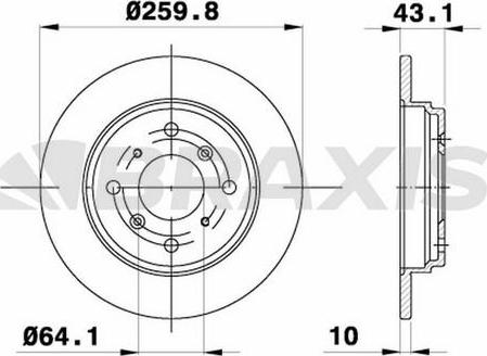 Braxis AE0744 - Спирачен диск vvparts.bg