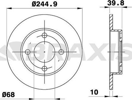 Braxis AE0741 - Спирачен диск vvparts.bg