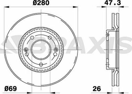 Braxis AE0705 - Спирачен диск vvparts.bg