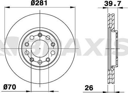 Braxis AE0780 - Спирачен диск vvparts.bg