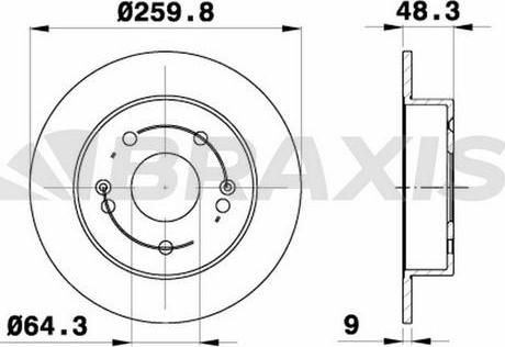 Braxis AE0735 - Спирачен диск vvparts.bg