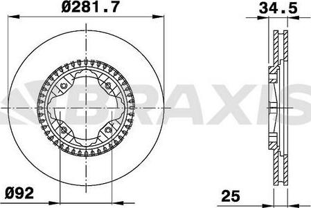 Braxis AE0729 - Спирачен диск vvparts.bg