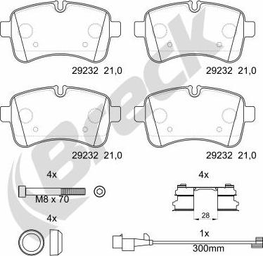 Breck 29232 00 703 00 - Комплект спирачно феродо, дискови спирачки vvparts.bg