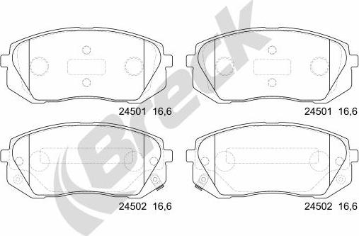 Breck 24501 00 701 00 - Комплект спирачно феродо, дискови спирачки vvparts.bg