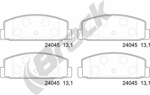 Breck 24045 00 704 00 - Комплект спирачно феродо, дискови спирачки vvparts.bg