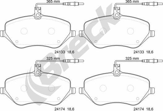 Breck 24133 00 701 10 - Комплект спирачно феродо, дискови спирачки vvparts.bg