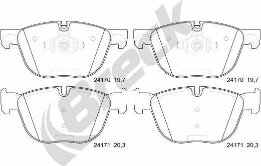 Breck 24170 00 552 00 - Комплект спирачно феродо, дискови спирачки vvparts.bg