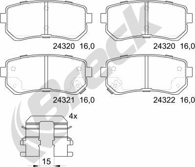 Breck 24320 00 704 10 - Комплект спирачно феродо, дискови спирачки vvparts.bg