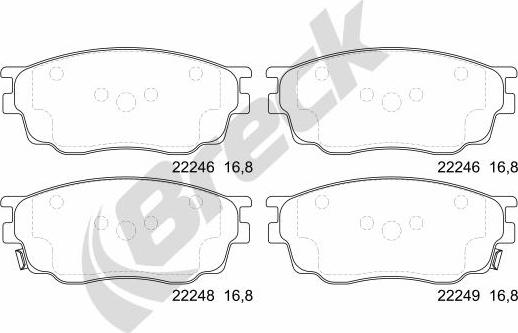 Breck 24246 00 701 10 - Комплект спирачно феродо, дискови спирачки vvparts.bg