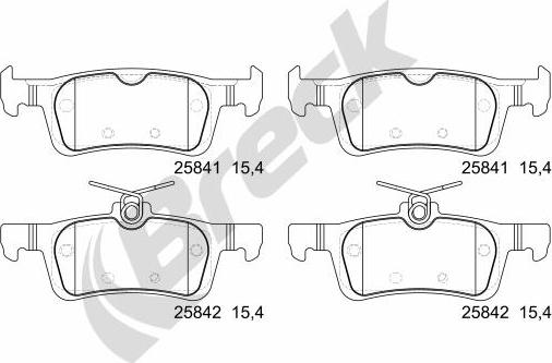 Breck 25841 00 704 00 - Комплект спирачно феродо, дискови спирачки vvparts.bg