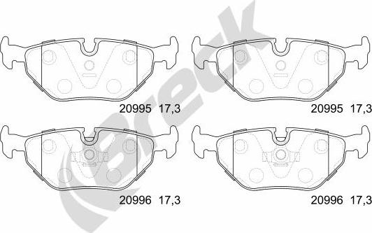 Breck 20995 00 704 00 - Комплект спирачно феродо, дискови спирачки vvparts.bg