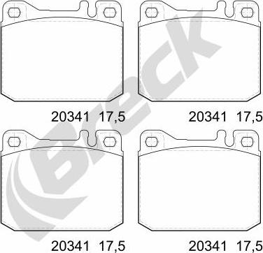 Breck 20341 00 701 10 - Комплект спирачно феродо, дискови спирачки vvparts.bg