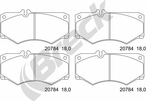 Breck 20784 00 703 10 - Комплект спирачно феродо, дискови спирачки vvparts.bg