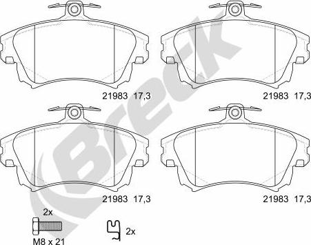 Breck 21983 00 701 10 - Комплект спирачно феродо, дискови спирачки vvparts.bg