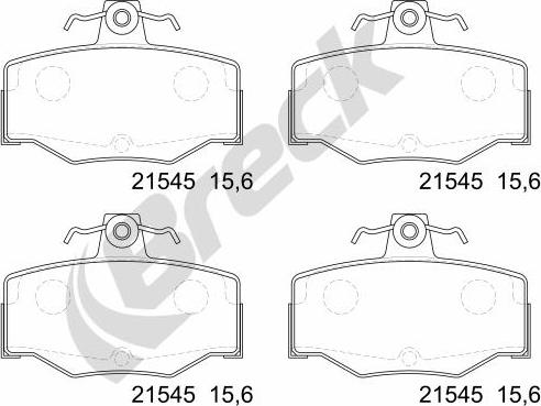 Breck 21545 00 704 00 - Комплект спирачно феродо, дискови спирачки vvparts.bg