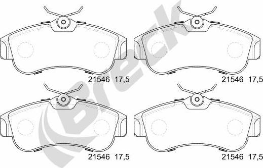 Breck 21546 00 701 00 - Комплект спирачно феродо, дискови спирачки vvparts.bg