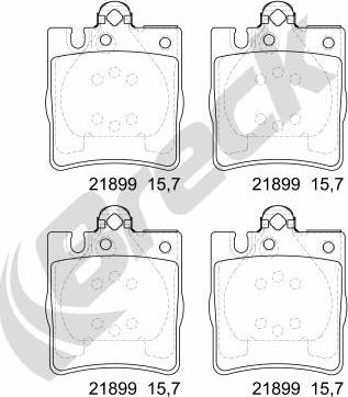 Breck 21899 00 702 20 - Комплект спирачно феродо, дискови спирачки vvparts.bg