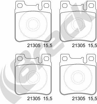 Breck 21305 00 704 20 - Комплект спирачно феродо, дискови спирачки vvparts.bg