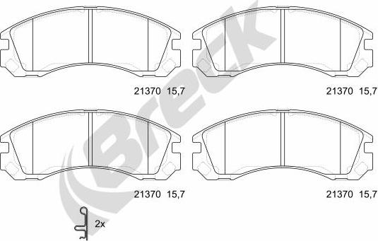 Breck 21370 00 701 00 - Комплект спирачно феродо, дискови спирачки vvparts.bg