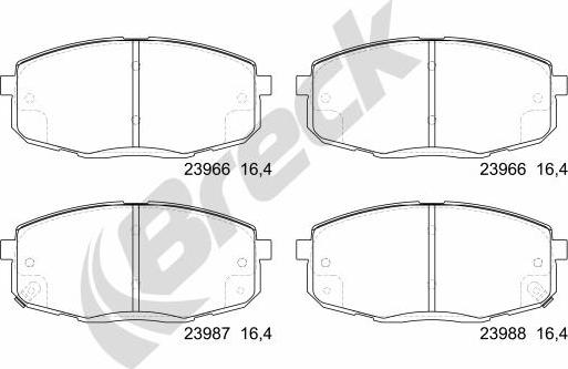 Breck 23966 00 701 10 - Комплект спирачно феродо, дискови спирачки vvparts.bg