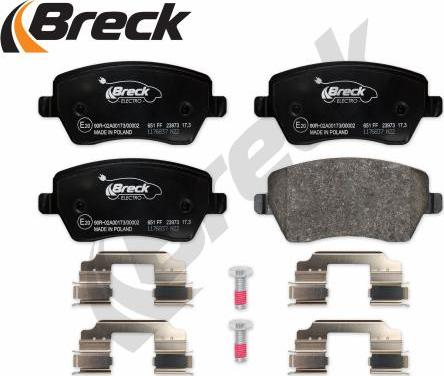 Breck 23973 00 651 00 - Комплект спирачно феродо, дискови спирачки vvparts.bg
