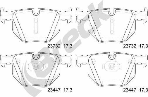 Breck 23447 00 554 10 - Комплект спирачно феродо, дискови спирачки vvparts.bg