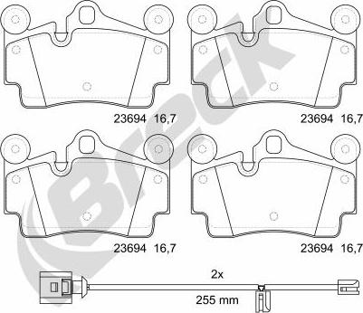 Breck 23694 00 553 00 - Комплект спирачно феродо, дискови спирачки vvparts.bg