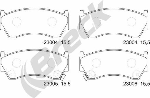 Breck 23004 00 701 10 - Комплект спирачно феродо, дискови спирачки vvparts.bg