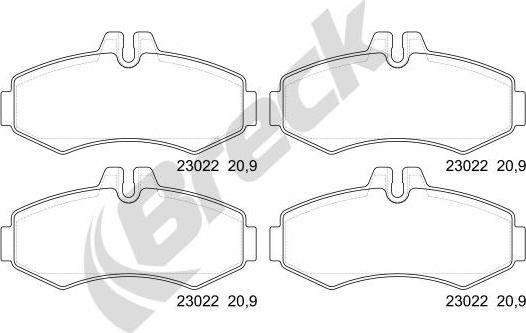 Breck 23022 00 703 20 - Комплект спирачно феродо, дискови спирачки vvparts.bg