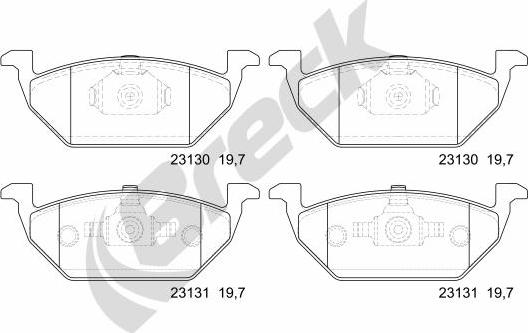 Breck 23130 00 702 00 - Комплект спирачно феродо, дискови спирачки vvparts.bg