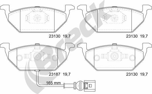 Breck 23131 00 702 10 - Комплект спирачно феродо, дискови спирачки vvparts.bg