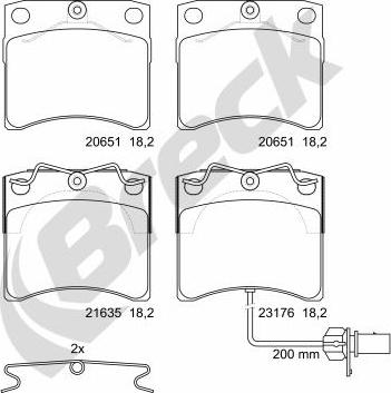 Breck 23176 00 703 10 - Комплект спирачно феродо, дискови спирачки vvparts.bg